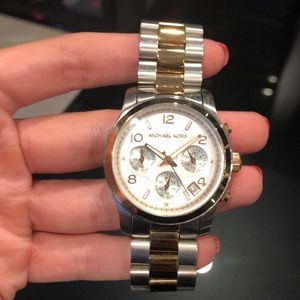 Rose Gold and Silver Michael Kors watch